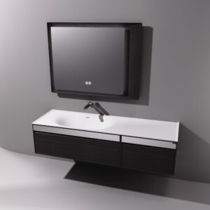 B/Cabinet with Basin 2-Dr BC9025A-160 Black C/ware