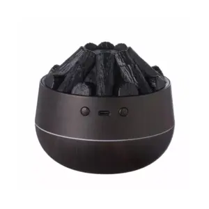 Faith Mini Humidifier - Simulated Charcoal Fire, 300ml Personal Desktop Air Humidifier, No-Water Auto-Off, Super Quiet for Bedroom, Office, Car.