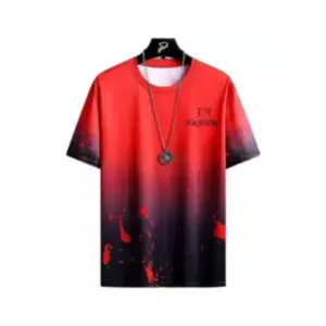 Faith Short Sleeve T-Shirt (Size 2XL) - Men's Fashion Brand Summer National Style, New Half Sleeve Ice Silk T-Shirt, Loose Fit for Teens, All-Matching Top