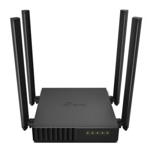 TP-Link AC1200 Dual-Band Wi-Fi Router
SPEED: 300 Mbps at 2.4 GHz + 867 Mbps at 5 GHz
SPEC: 4× Antennas, 1× 10/100M WAN Port + 4× 10/100M LAN Ports
FEATURE: Tether App, WPA3, Router/Access Point/Range Extender Mode, IPv6 Supported, IPTV, Beamforming, MU-MIMO, Agile Config