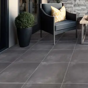 CTM South Africa Stoep Charcoal Natural Look Ceramic Matt Floor Tiles - 420 x 420mm