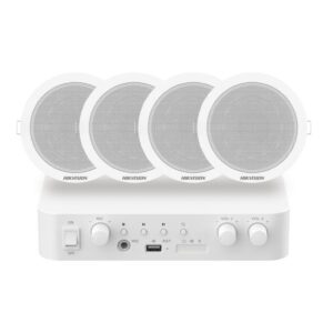 Hikvision 1pc 80W Smart IP amplifier+ 4pc 6W Analog ceiling speaker,1 Year Warranty