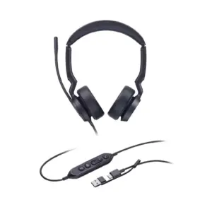 Yealink Wired Binaural Headset with Dual Microphone, Noise Cancellation, Mono Busylight, USB Connection, UH44 Dual UC