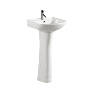 KOKO EKOS Georgia White Wall Mounted Basin & Pedestal Set