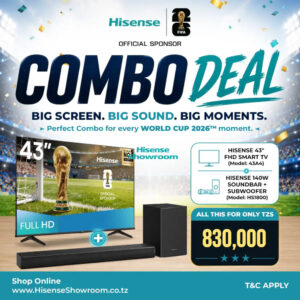 (Combo Deal) Buy Hisense 43″ Full HD Smart TV | 43A4 & Get a Hisense 140W Soundbar + Subwoofer | HS1800