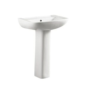 EKOS Boston White Wall Mounted Basin & Pedestal Set