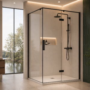 Shower Enclosure 8MM 90x120x195 Black NWM1231 C/ware