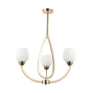 Tronic Elegant Gold 3-Light Frosted Glass Pendant
