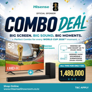 (Combo Deal) Buy Hisense 58" UHD Smart 4K TV | 58A6 & Get a Hisense 240W Soundbar + Subwoofer | HS2100