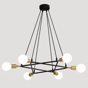 Africab Chandelier E27 6 Holder Black Gold