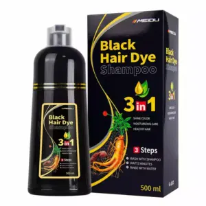 Faith Caigaibai Black Hair Dye Shampoo 3-in-1 - Long-Lasting Hair Dye for Women and Men, 500ml.