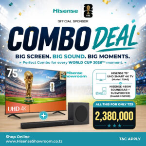 (Combo Deal) Buy Hisense 75" UHD Smart 4K TV | 75A6 & Get a Hisense 480W Soundbar + Subwoofer | HS3100