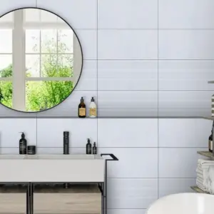 CTM South Africa Norway White Pattern Look Matt Ceramic Décor Wall Tile 300 x 600mm