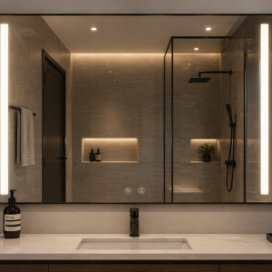 Mirror 80×70 with LED 4MM SS Frame NAE002 C/ware