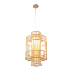 Tronic Bamboo Pendant Lamp – Tall Cylindrical Frame