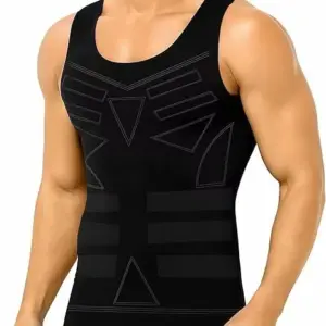 Faith Ultra-Firm Men's Compression Body Shaper Vest – Premium Slimming Vest For Chest Compression, Tummy Control, Waist Shaping, Posture Support & Confidence Enhancement
