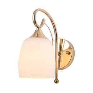Tronic Artistic Curved Brass Wall Light with Frosted Glass
