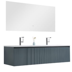 Bathroom Cabinet with Basin 2Sink BC4074-160 Green C/ware