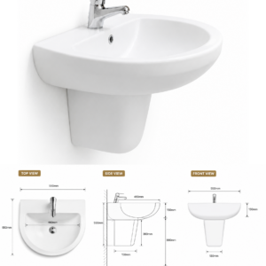 Wash Basin with Semi Padestal LPA-1003 Castleware