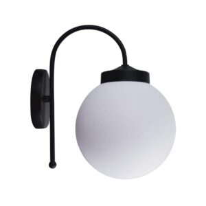 Tronic P-Shaped Black Globe Wall Light