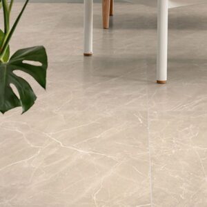 CTM X - Cecilia Ivory EcoTec Rectified Shiny Hard Body Ceramic Floor Tile - 600 x 600mm