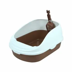 Generic PV Large Semi-Enclosed Litter Box Including Shovel Coffee Color C059