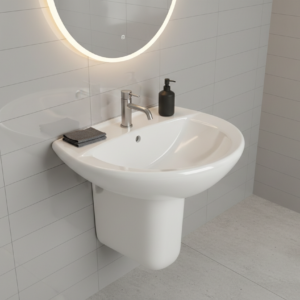 Wash Basin with Semi Padestal LPA-3000B Castleware
