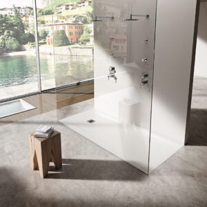 Shower Tray Stonex White 120×90 ROCKS Sanitana