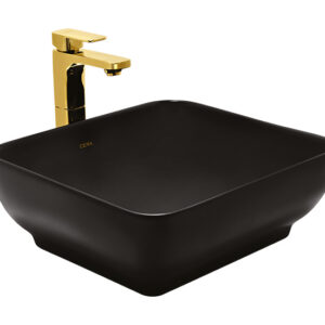 CERA Basin CAMPA BLACK THIN RIM TABLE TOP WASH BASIN, MATT BLACK/ 450x400x160mm (S2020101MB)