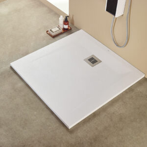 Shower Tray Stonex White 90×90 ROCKS Sanitana
