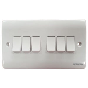 Africab Fl Series Switches & Socket 6 Gang 2 Way Switch