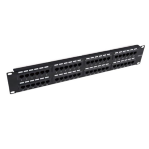 EVI Cabling 48 Port CAT6 UTP Patch Panel 2U, Black