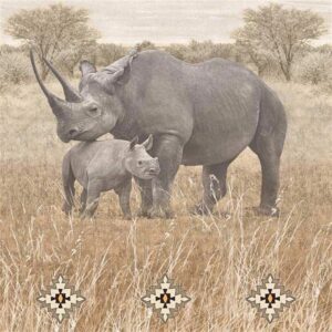 Cedar Point African Rhino Matt Floor Spotter - 430 x 430mm