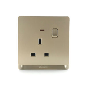Tronic Gold 1-Gang 13A Switched Socket with Neon – Double Pole