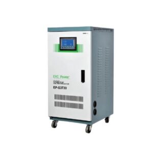 EVI Power 150KVA/120KW Automatic Voltage Regulator, protects from over voltage and under voltage LCD Display, Input voltage (V): 304-456V, Output Voltage: 380VAC, output deviance: ±1%, Efficiency: ≥90%, power factor: 80%, Working frequency (Hz): 50~60, insulation resisitance: ≧5MΩ,   1 Year Warranty