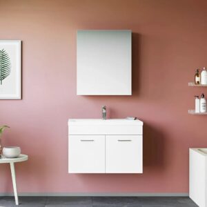 ORKA Mars White Wall Hung Cabinet and Mirror Cabinet - 600 x 450 x 500mm