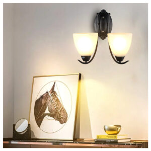 Tronic Elegant Wall Sconce with Frosted Glass Shade 2 Lamp
