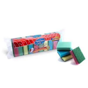 Arix Jumbo Scouring Sponges Soft Coloured 10pcs 1608 Pack of 3