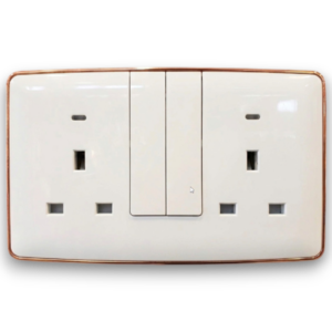 Africab Double 13A Socket With Neon (Big Button)