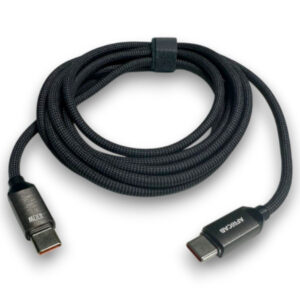 Africab PD 100 W Fast Charging Data Cable, C–C, 2 m, 5 A, Dark Gray