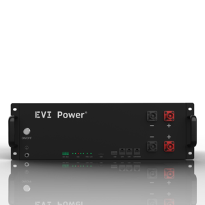 EVI Power 51.2V Rack Mountable 100Ah (5.12kWh) LiFePO4 battery module with build-in BMS, 7000 cycle times at 80% DOD , (includes brackets for stacking), 5 years warranty