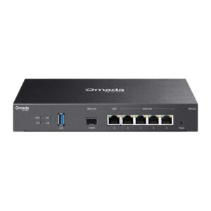 TP-Link Omada Omada Gigabit VPN Router
PORT: 1× Gigabit SFP WAN Port, 1× Gigabit RJ45 WAN Port, 2× Gigabit WAN/LAN RJ45 Ports, 2× Gigabit RJ45 LAN port
FEATURE: Integration with Omada SDN Controller, Support 100 IPsec VPN Tunnels, 50 PPTP/L2TP VPN Tunnels, 50 OpenVPN Tunnels, 150000 Concurrent Sessions, Load Balance, Link Backup, Policy-based Firewall, Static Routing, Policy Routing, Multi-net DHCP, Guest Portal, VLAN