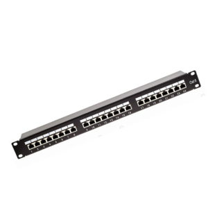 EVI Cabling 24 Port CAT6 UTP Patch Panel 1U, Black