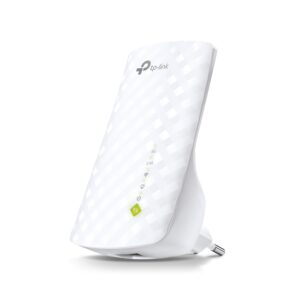 TP-Link AC750 Wi-Fi Range Extender
SPEED: 300Mbps at 2.4GHz + 433Mbps at 5GHz
SPEC: 3 × Internal Antennas, 1 × 10/100Mbps Port, Wall Plugged
FEATURE: Tether App, WPS, Intelligent Signal Light, Access Control, Power Schedule, LED Control, RE/AP Mode, Easymesh (Compatible with Onemesh)