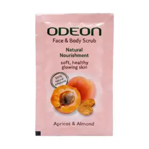 Odeon Face & Body Scrub, Natural Nourishment, Apricot & Almond, 10ml, Sachet OFBSNN10 (Pack of 10)