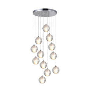 Tronic 12-Globe Crystal Pendant Chandelier with Chrome Finish