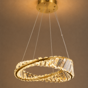 Tronic Luxury Crystal Ring Pendant Light – Gold LED Hanging Chandelier