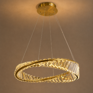 Tronic Luxury Crystal Ring Pendant Light – Gold LED Chandelier