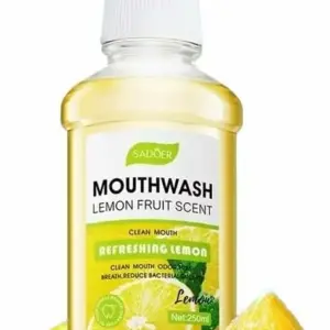 Faith SADOER Refreshing Lemon Mouthwash – Lemon Fruit Scent Antibacterial Oral Rinse for Fresh Breath, Clean Teeth & Healthy Gums (250ml)