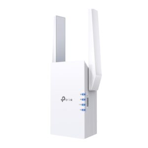 TP-Link AX1800 Wi-Fi 6 Range Extender
SPEED: 574 Mbps at 2.4 GHz + 1201 Mbps at 5 GHz
SPEC: 2 × External Antennas, 1 × Gigabit Port, 1024 QAM, Wall Plugged
FEATURE: Tether App, WPS, Intelligent Signal Light, Access Control, Power Schedule, LED Control, RE/AP Mode, OneMesh, Beamforming, MU-MIMO, OFDMA